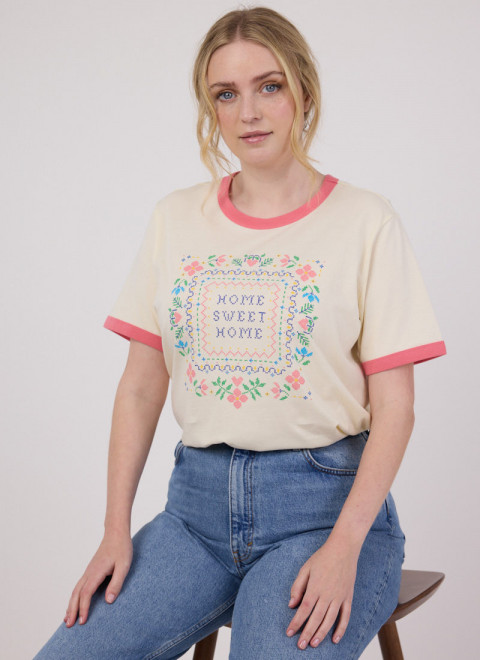 Alabama Home Sweet Home Slogan Ringer Tee