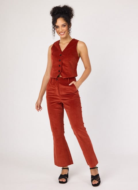 Annie Corduroy Waistcoat - Rust