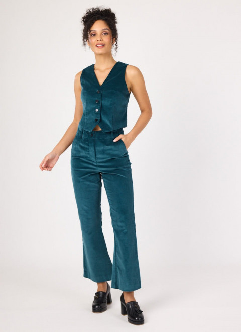 Annie Corduroy Waistcoat - Teal