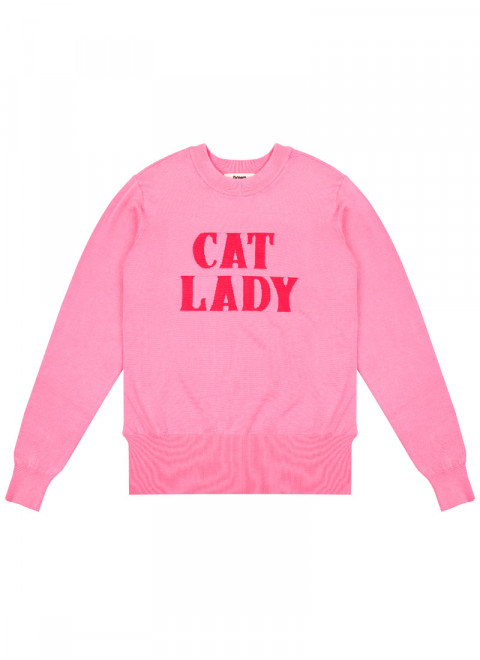 Dawn O’Porter X Joanie - Caipirinha Pink Cat Lady Intarsia Jumper - Product Front