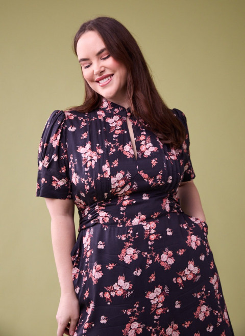 Delia Vintage Chintz Floral Print Mini Tea Dress