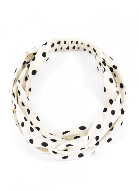 Faye White Polka Dot Print Headband