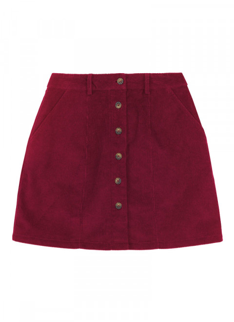 Janet Corduroy A-Line Skirt - Cabernet Product Front
