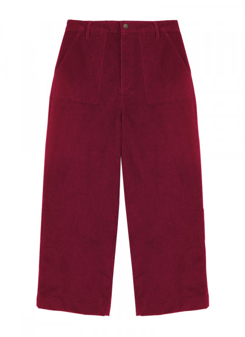 Lafayette Wide Leg Corduroy Trousers - Cabernet Product Front