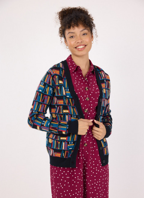 Althea Bookshelves Jacquard Cardigan