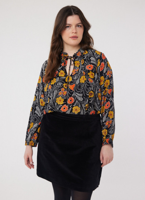 Millie Floral Print Tie Neck Blouse