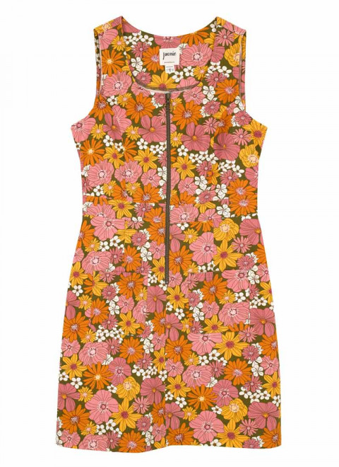 Mindy Vintage Floral Print Pinafore Dress - Product Front