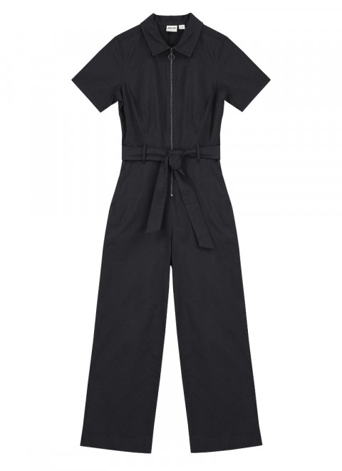 Mork Short Sleeve Boilersuit - Black - Model Front
