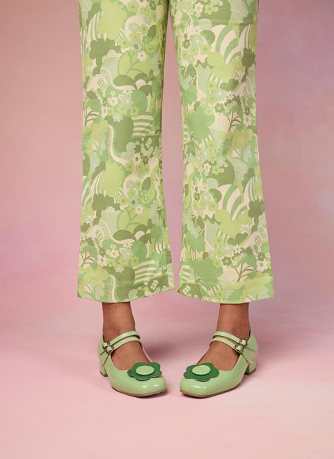 Nice Leather Mary Jane Shoes - Green