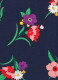 Olga Navy Floral Print Jersey Tea Dress