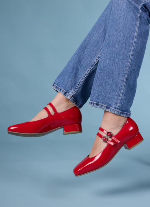 Paris Patent Leather Mary Jane Shoes - Red