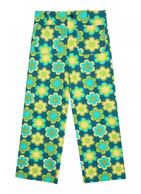 Pippa Retro Daisy Print High Waist Trousers