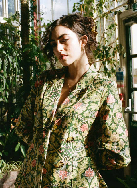 Richy Art Nouveau Print Soft Tailored Blazer - Model Front Close Up