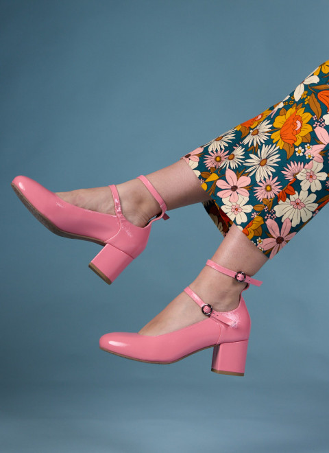 Rouen Patent Leather Mary Jane Shoes - Pink